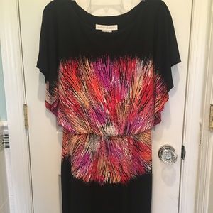 Maggie London size 8 black w color burst dress/top